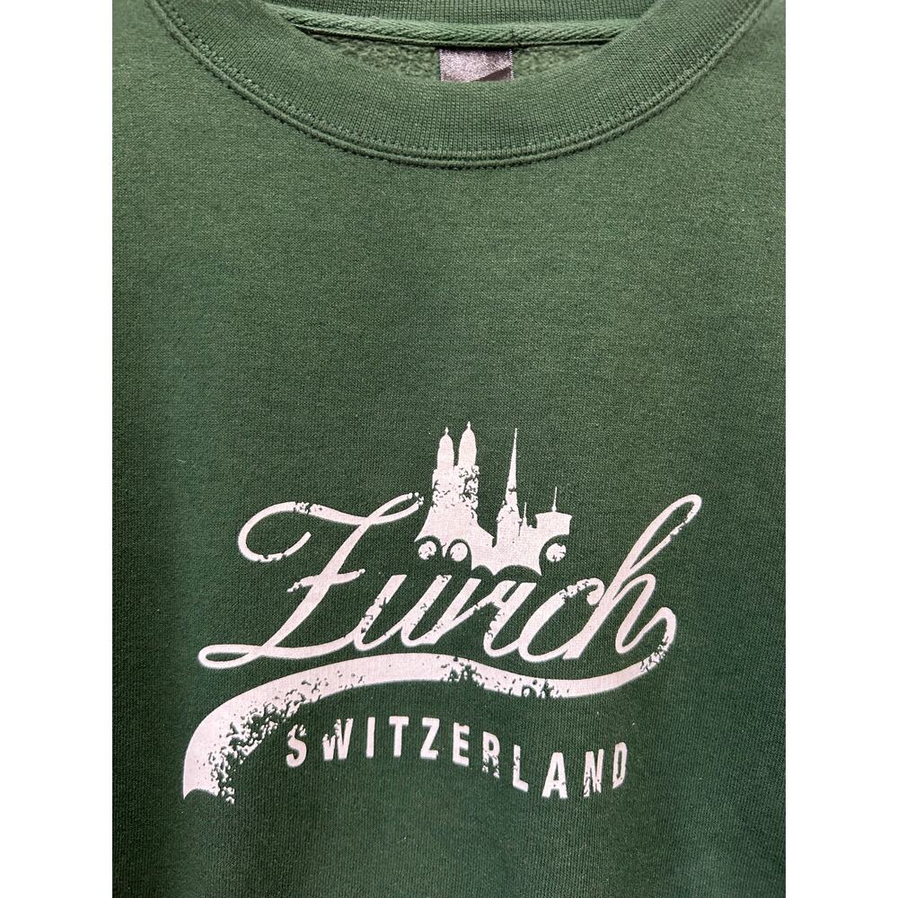 Zurich Switzerland green sweatshirt size L crewneck - Picture 2 of 6